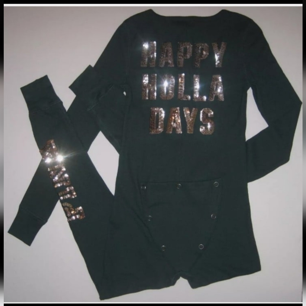 VS PINK "Happy Hola Days" Onesie Sequin